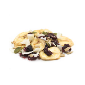 MIX PRIMAVERA Platano chip, Pepa Zapallo, Maravilla, Coco laminado Cranberry