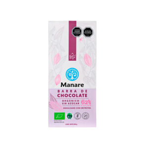 Barra de Chocolate 62% cacao Sin azucar  Marca Manare