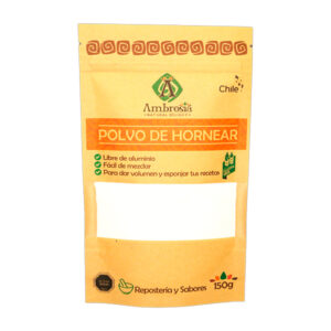 Polvo de Hornear 150gr   sin Gluten Veganos non GMO Marca Ambrosia